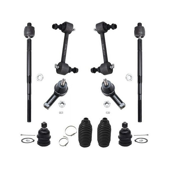Front and Rear Ball Joint Sway Bar Link Tie Rod End Kit - Compatible with 2005 - 2009 Kia Spectra 2006 2007 2008