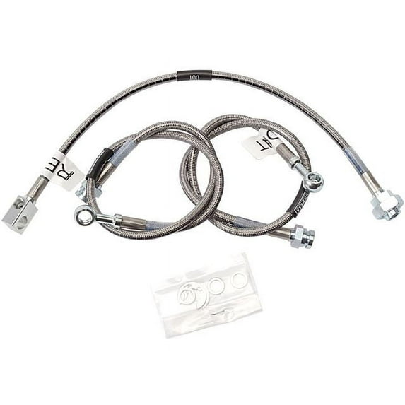 Front and Rear Brake Hydraulic Hose Kit - Compatible with 1988 - 1999 Chevy C2500 5.0L V8 1989 1990 1991 1992 1993 1994 1995 1996 1997 1998