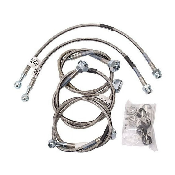 Front and Rear Brake Hydraulic Hose Kit - Compatible with 2001 - 2006 Chevy Silverado 2500 HD 2002 2003 2004 2005