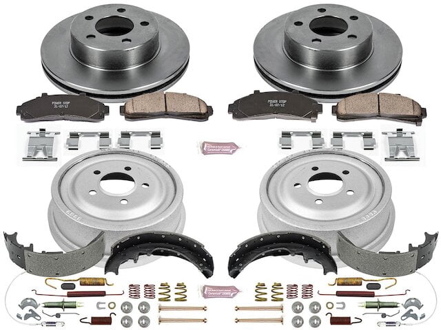 Front and Rear Brake Pad Rotor Shoe Drum Kit - Compatible with 1998 ...