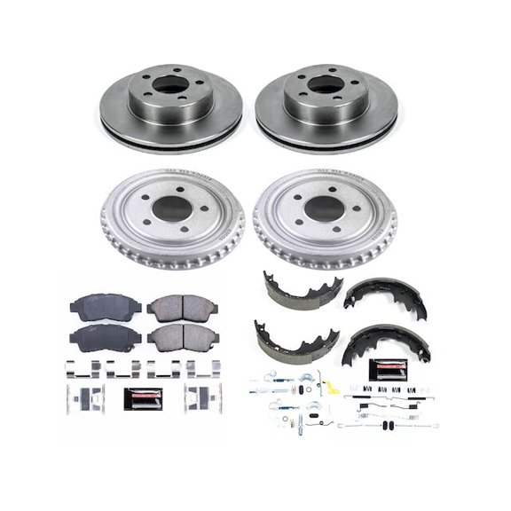 Front and Rear Brake Pad Rotor Shoe Drum Kit - Compatible with 1998 - 2002 Mazda B4000 4WD 1999 2000 2001