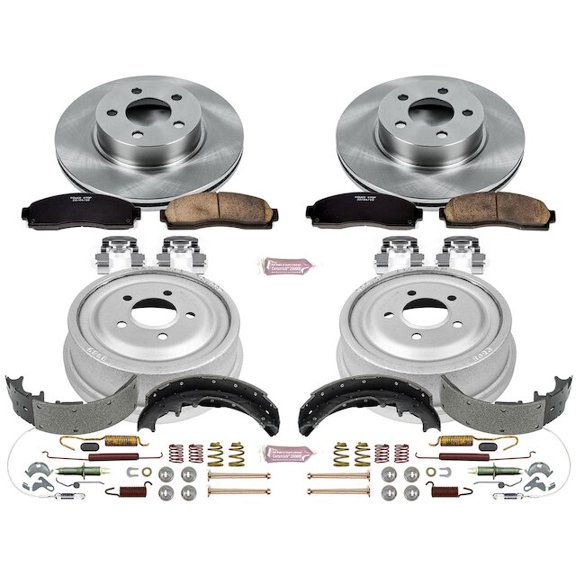 Front and Rear Brake Pad Rotor Shoe Drum Kit - Compatible with 2003 - 2009 Mazda B4000 4WD 2004 2005 2006 2007 2008