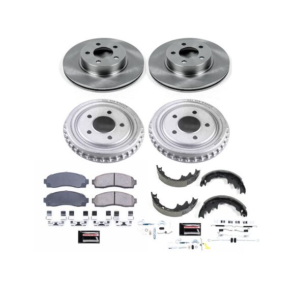 Front and Rear Brake Pad Rotor Shoe Drum Kit - Compatible with 2003 - 2009 Mazda B4000 4WD 2004 2005 2006 2007 2008