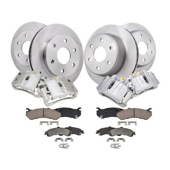 Front and Rear Brake Pad Rotor and Caliper Set - Compatible with 2000 - 2006 GMC Yukon XL 1500 2001 2002 2003 2004 2005