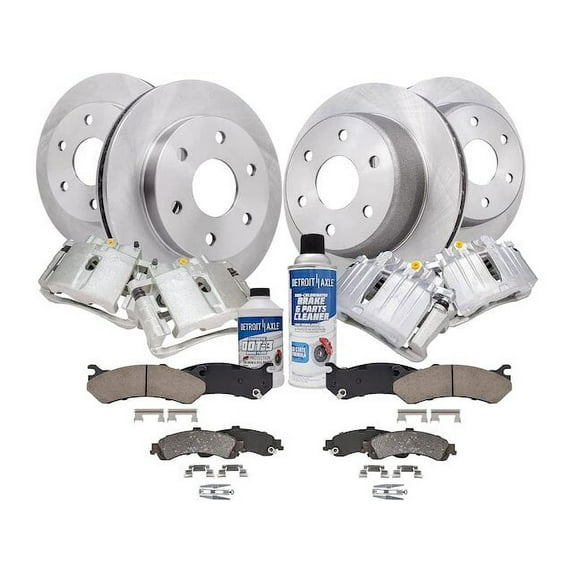 Front and Rear Brake Pad Rotor and Caliper Set - Compatible with 2002 - 2006 Cadillac Escalade 2003 2004 2005