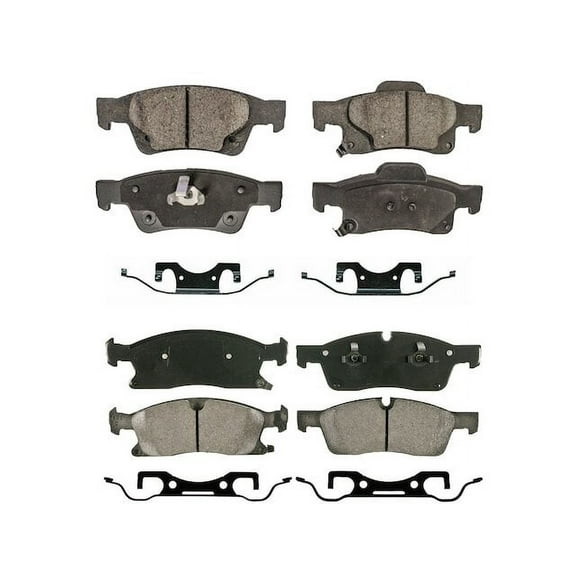 Front and Rear Brake Pad Set - Compatible with 2011 - 2018 Jeep Grand Cherokee 2012 2013 2014 2015 2016 2017