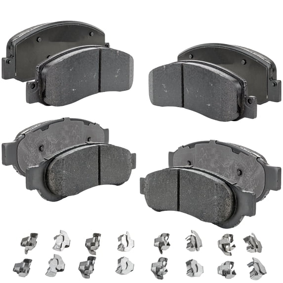 Front and Rear Brake Pad Set Semi-Metallic for 2008-2009 Ford F-250 Super Duty FX4 8 Cyl 5.4L