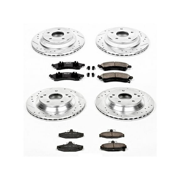 Front and Rear Brake Pad and Rotor Kit - Compatible with 1988 - 1995 Chevrolet Corvette - Power Stop