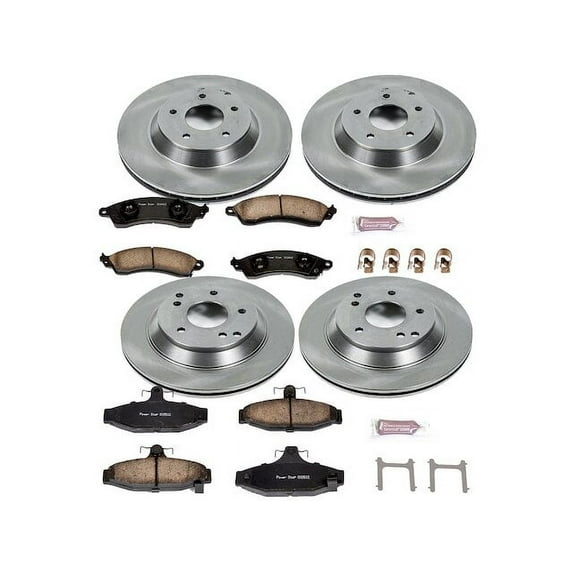 Front and Rear Brake Pad and Rotor Kit - Compatible with 1988 - 1996 Chevy Corvette 1989 1990 1991 1992 1993 1994 1995