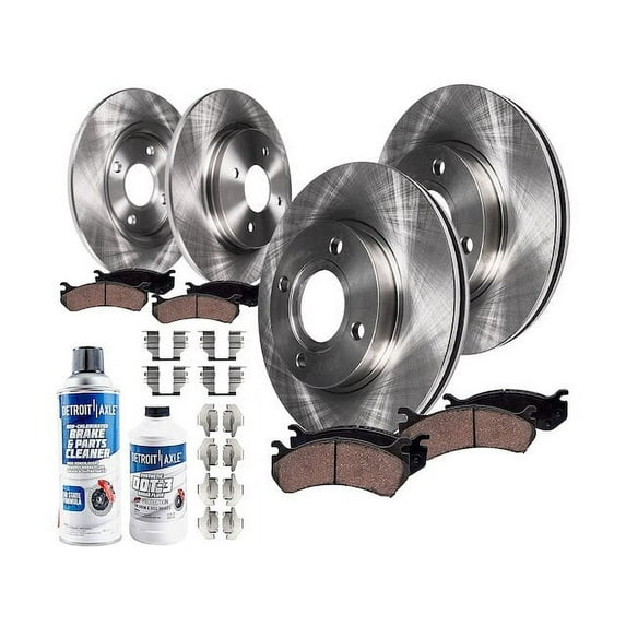 Front and Rear Brake Pad and Rotor Kit - Compatible with 1991 - 1998 Saturn SL2 Base 1992 1993 1994 1995 1996 1997