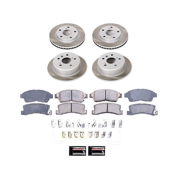 Front and Rear Brake Pad and Rotor Kit - Compatible with 1992 - 1996 Toyota Camry 2.2L 4-Cylinder - Power Stop