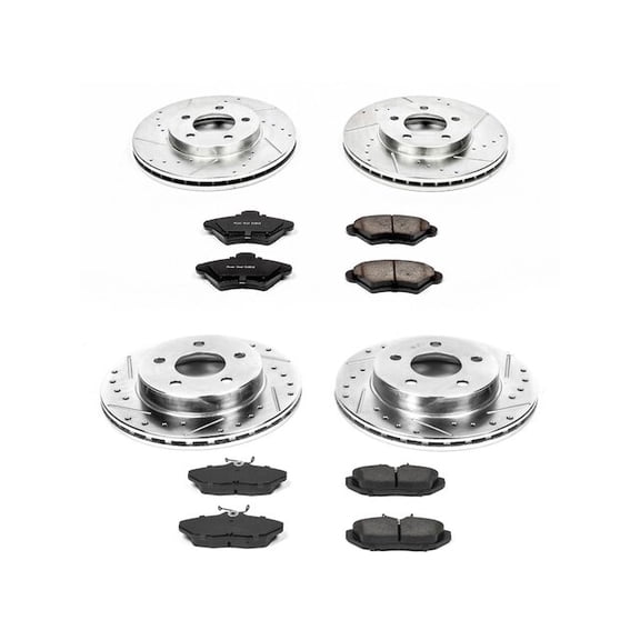 Front and Rear Brake Pad and Rotor Kit - Compatible with 1993 - 1997 Mercury Cougar 1994 1995 1996