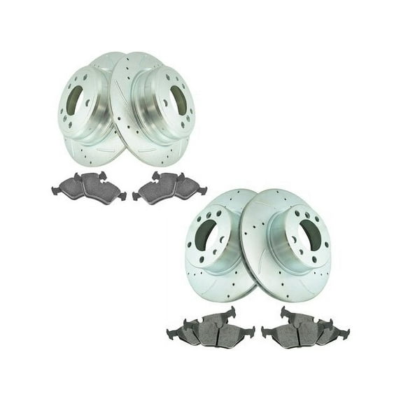 Front and Rear Brake Pad and Rotor Kit - Compatible with 1994 - 1995 BMW 530i
