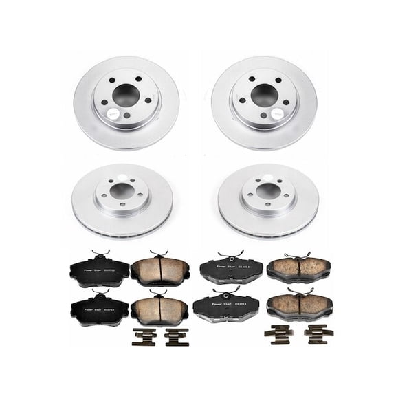 Front and Rear Brake Pad and Rotor Kit - Compatible with 1995 - 2002 Lincoln Continental 1996 1997 1998 1999 2000 2001