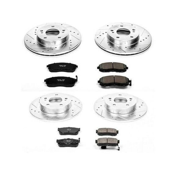 Front and Rear Brake Pad and Rotor Kit - Compatible with 1996 - 1999 INFINITI I30 1997 1998