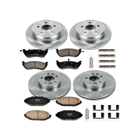 Front and Rear Brake Pad and Rotor Kit - Compatible with 1998 - 2002 Ford Crown Victoria - Power Stop