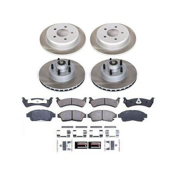 Front and Rear Brake Pad and Rotor Kit - Compatible with 1998 - 2002 Ford Ranger BATTERY EV EV/BEV 1999 2000 2001