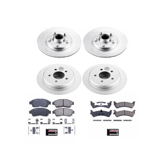 Front and Rear Brake Pad and Rotor Kit - Compatible with 1998 - 2002 Ford Ranger BATTERY EV EV/BEV 1999 2000 2001