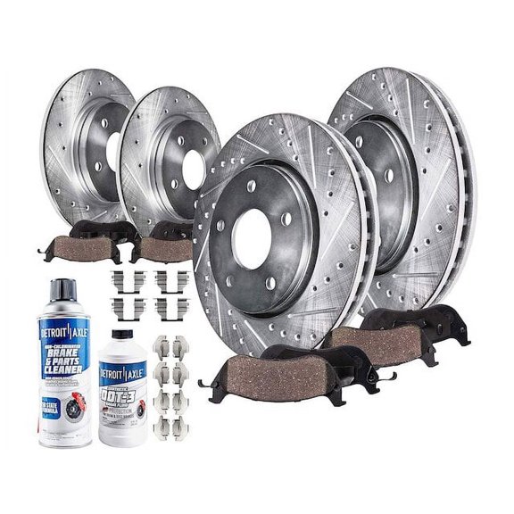 Front and Rear Brake Pad and Rotor Kit - Compatible with 1999 - 2000 Mercedes-Benz CLK430 Base