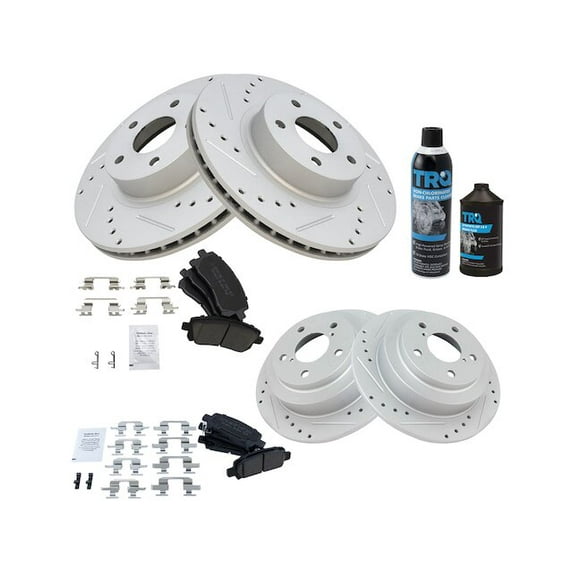 Front and Rear Brake Pad and Rotor Kit - Compatible with 1999 - 2001 Subaru Impreza RS 2.5L H4 2000