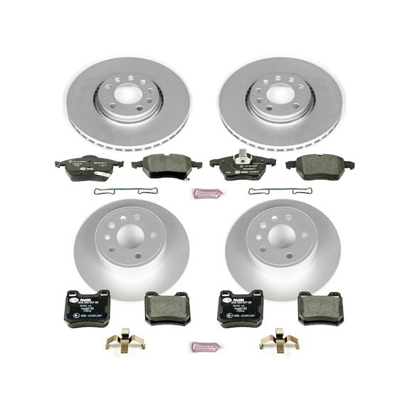 Front and Rear Brake Pad and Rotor Kit - Compatible with 1999 - 2002 Saab 9-3 Viggen 2000 2001