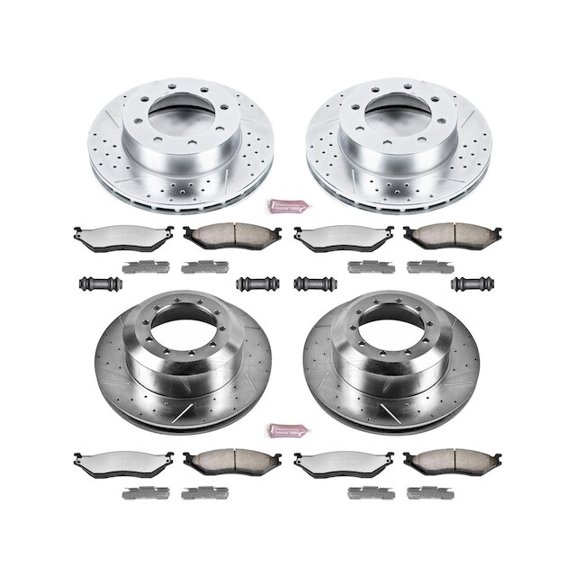 Front and Rear Brake Pad and Rotor Kit - Compatible with 1999 - 2004 Ford F-450 Super Duty 2000 2001 2002 2003