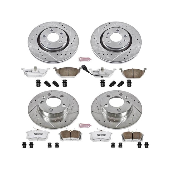 Front and Rear Brake Pad and Rotor Kit - Compatible with 1999 - 2006 Volkswagen Beetle TDI 2000 2001 2002 2003 2004 2005