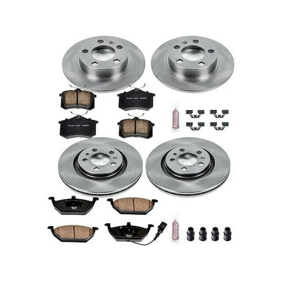Front and Rear Brake Pad and Rotor Kit - Compatible with 1999 - 2006 Volkswagen Beetle TDI - Power Stop