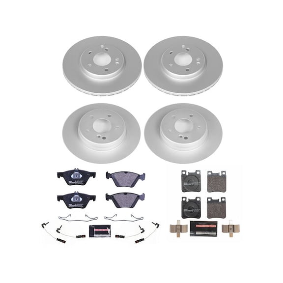 Front and Rear Brake Pad and Rotor Kit - Compatible with 1999 Mercedes-Benz CLK430