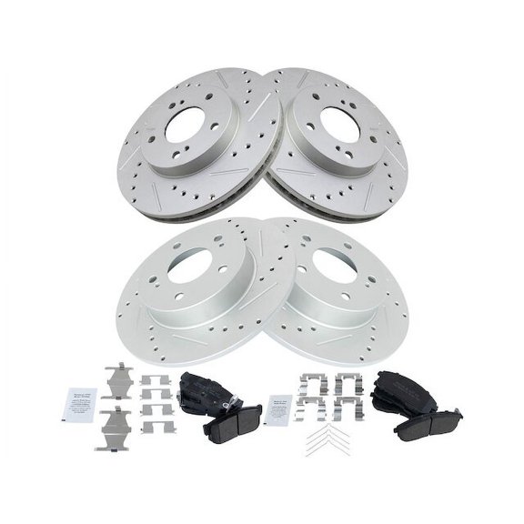 Front and Rear Brake Pad and Rotor Kit - Compatible with 1999 Nissan Maxima
