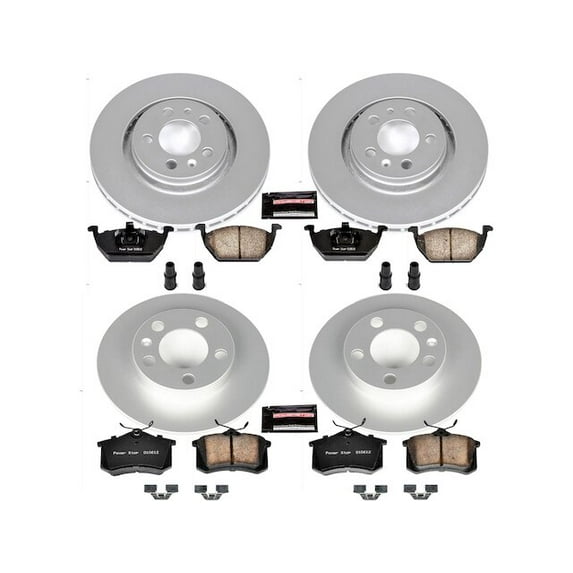 Front and Rear Brake Pad and Rotor Kit - Compatible with 1999 Volkswagen Golf