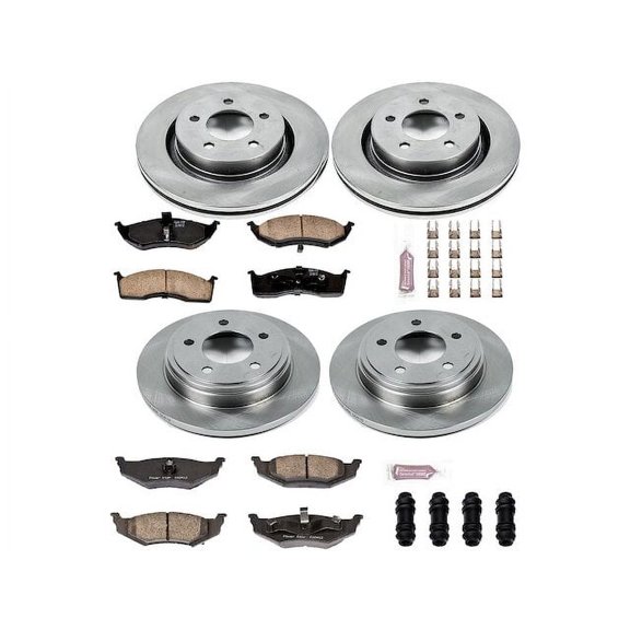 Front and Rear Brake Pad and Rotor Kit - Compatible with 2000 - 2004 Chrysler Concorde 2001 2002 2003