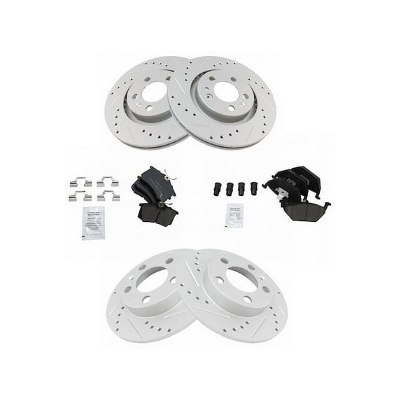 Front and Rear Brake Pad and Rotor Kit - Compatible with 2000 - 2006 Volkswagen Golf 2001 2002 2003 2004 2005