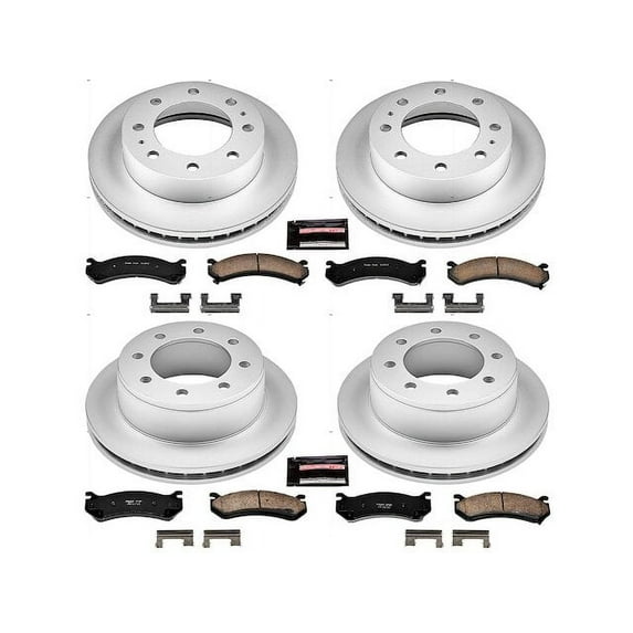 Front and Rear Brake Pad and Rotor Kit - Compatible with 2001 - 2010 GMC Sierra 2500 HD 2002 2003 2004 2005 2006 2007 2008 2009