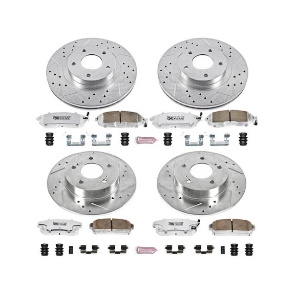 Front and Rear Brake Pad and Rotor Kit - Compatible with 2002 - 2003 Nissan Maxima