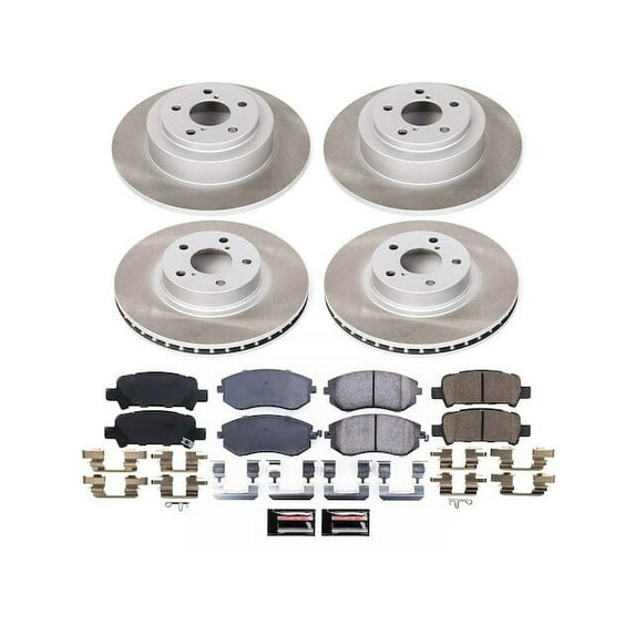 Front and Rear Brake Pad and Rotor Kit - Compatible with 2002 - 2004 Subaru Legacy - Power Stop