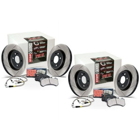 Front and Rear Brake Pad and Rotor Kit - Compatible with 2002 - 2006 Acura RSX Base - Centric