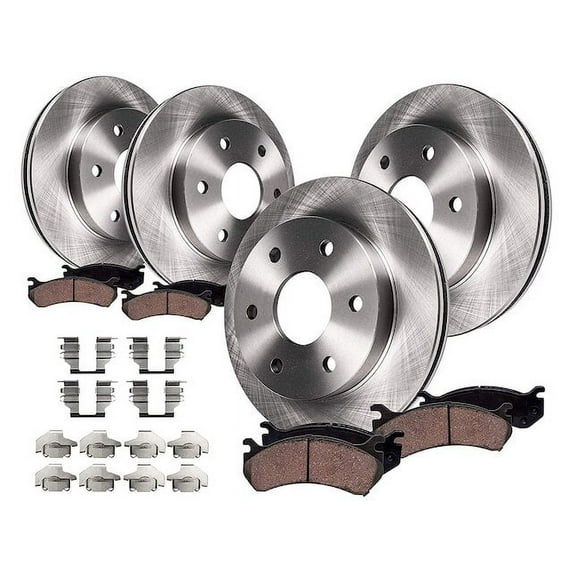 Front and Rear Brake Pad and Rotor Kit - Compatible with 2002 - 2006 Cadillac Escalade EXT Base 2003 2004 2005
