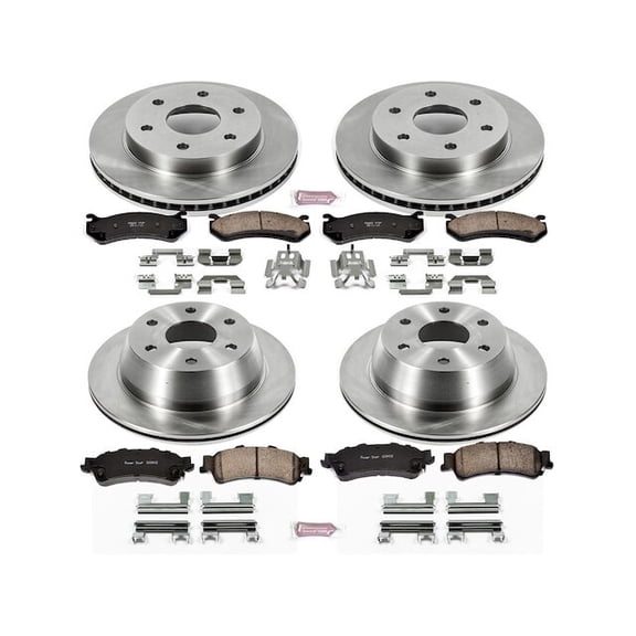 Front and Rear Brake Pad and Rotor Kit - Compatible with 2002 Chevy Avalanche 1500