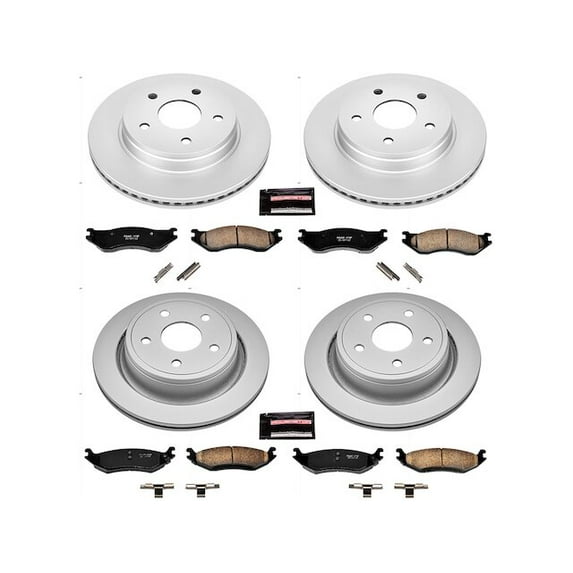 Front and Rear Brake Pad and Rotor Kit - Compatible with 2002 Dodge Ram 1500