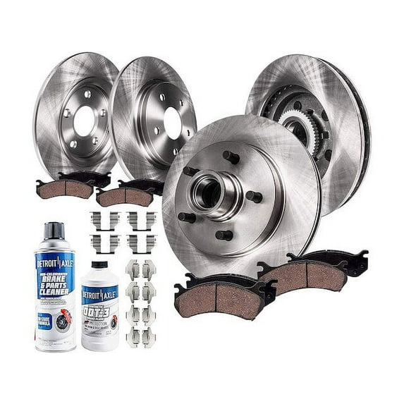 Front and Rear Brake Pad and Rotor Kit - Compatible with 2002 Lincoln Blackwood Base