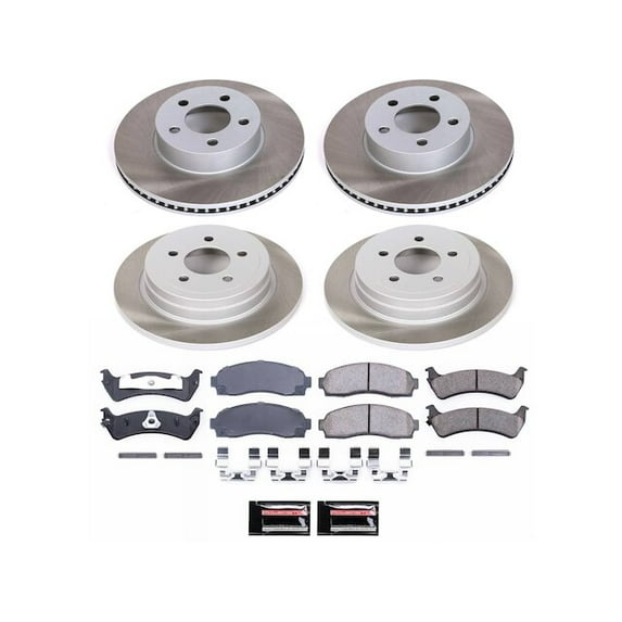 Front and Rear Brake Pad and Rotor Kit - Compatible with 2003 - 2005 Ford Explorer Sport Trac 4WD - Power Stop