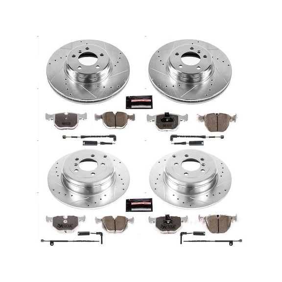 Front and Rear Brake Pad and Rotor Kit - Compatible with 2003 - 2005 Land Rover Range Rover - Power Stop