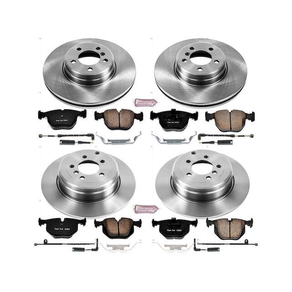 Front and Rear Brake Pad and Rotor Kit - Compatible with 2003 - 2005 Land Rover Range Rover - Power Stop