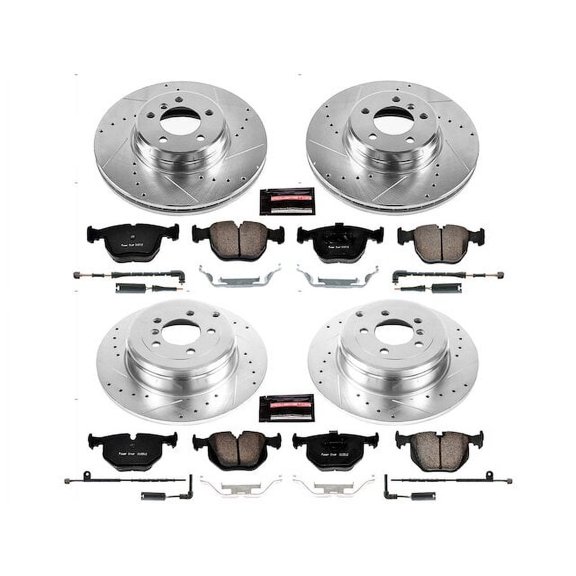 Front and Rear Brake Pad and Rotor Kit - Compatible with 2003 - 2005 Land Rover Range Rover - Power Stop