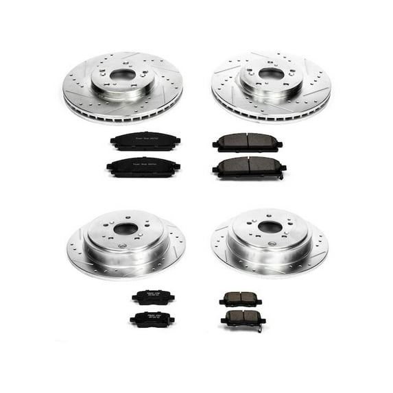 Front and Rear Brake Pad and Rotor Kit - Compatible with 2003 - 2006 Acura MDX - Power Stop