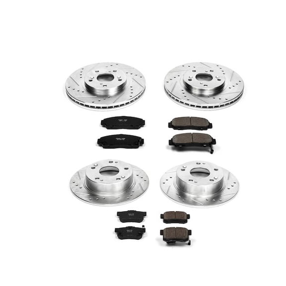 Front and Rear Brake Pad and Rotor Kit - Compatible with 2003 - 2007 Honda Accord Coupe 3.0L V6 2004 2005 2006