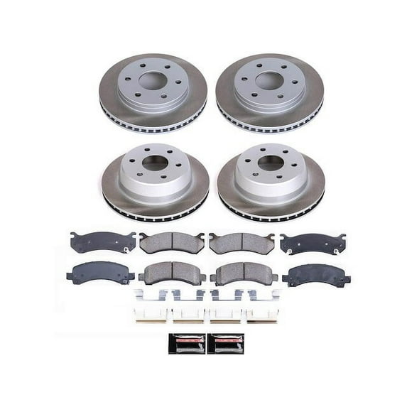Front and Rear Brake Pad and Rotor Kit - Compatible with 2003 - 2008 Chevrolet Express 1500 - Power Stop
