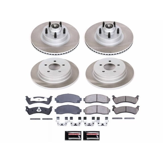 Front and Rear Brake Pad and Rotor Kit - Compatible with 2003 Ford Explorer Sport RWD - Power Stop