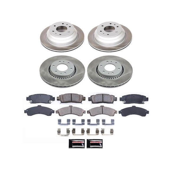 Front and Rear Brake Pad and Rotor Kit - Compatible with 2004 - 2005 Buick Rainier 5.3L V8 - Power Stop